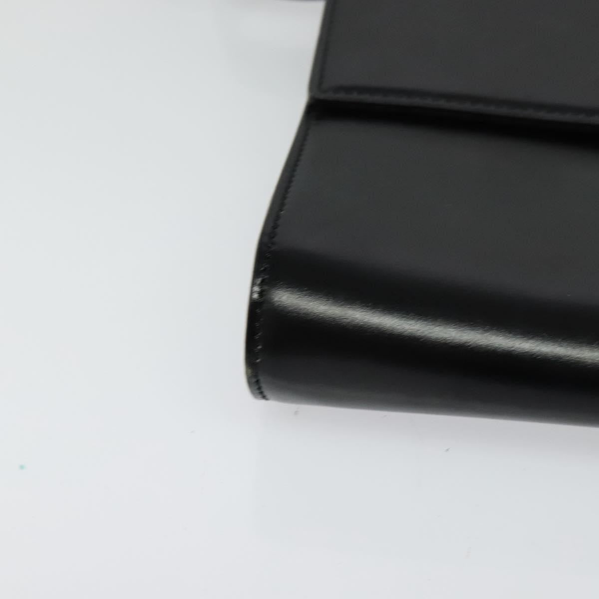 Celine Vintage Circle Logo Crossbody Bag Leather, BLACK, LEATHER, Crossbody bag