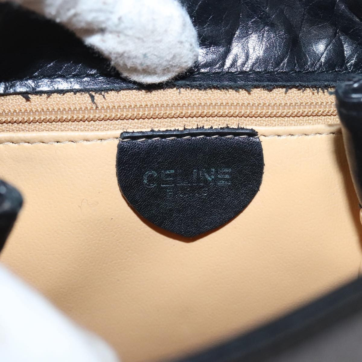 Celine Shoulder Bag Leather, BLACK, LEATHER, Shoulder bag