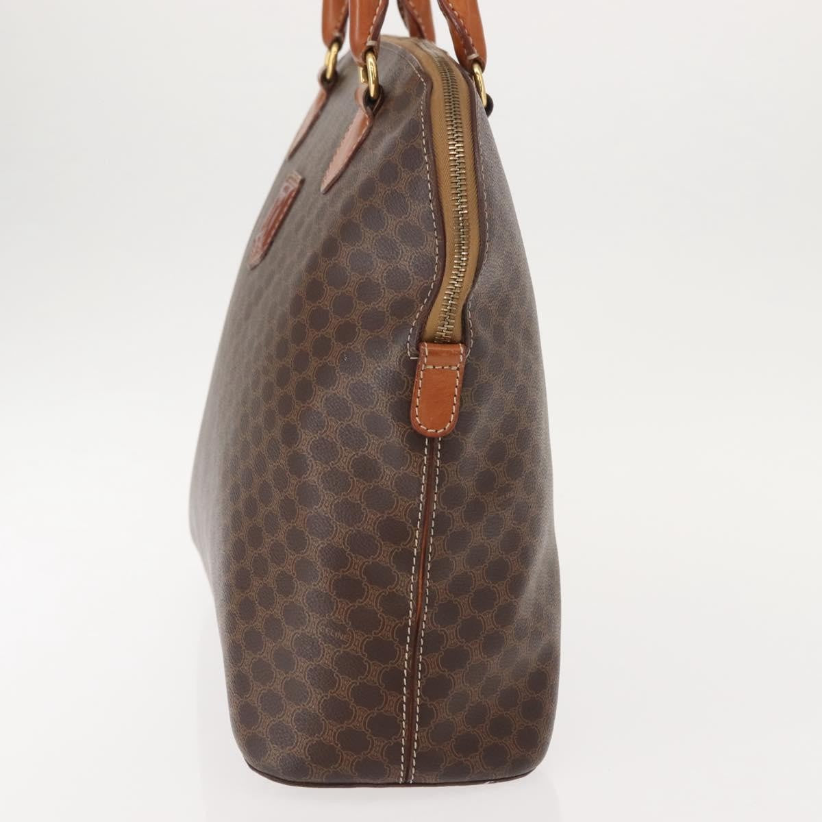 Celine Vintage Macadam Handbag Canvas, BROWN, CANVAS, Handbag