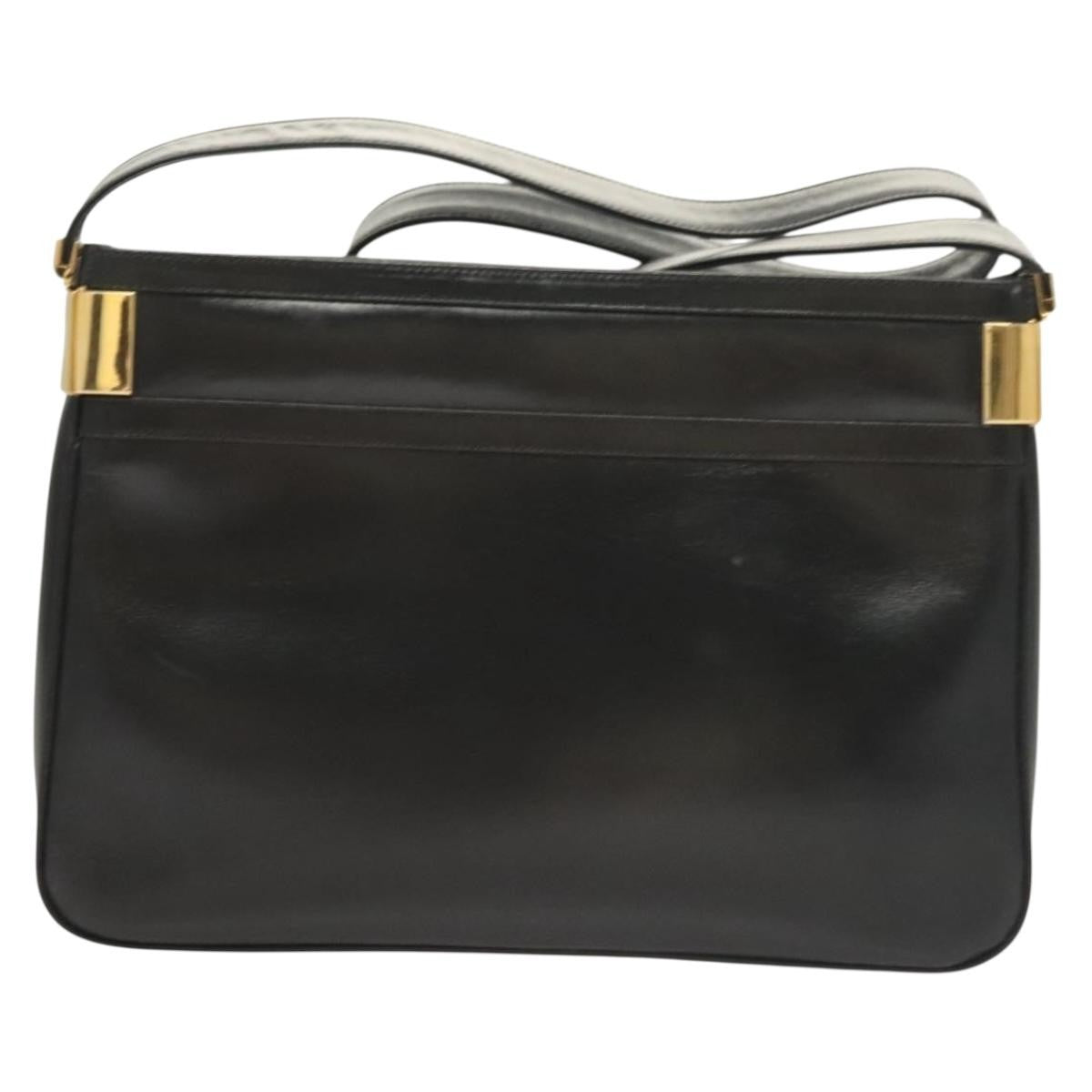 Gucci Vintage Shoulder Bag Leather, BLACK, LEATHER, Shoulder bag