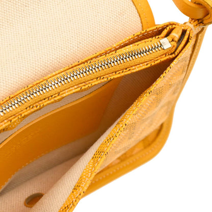 Goyard Plumet Clutch Wallet Coated Canvas, YELLOW, CANVAS, Shoulder bag