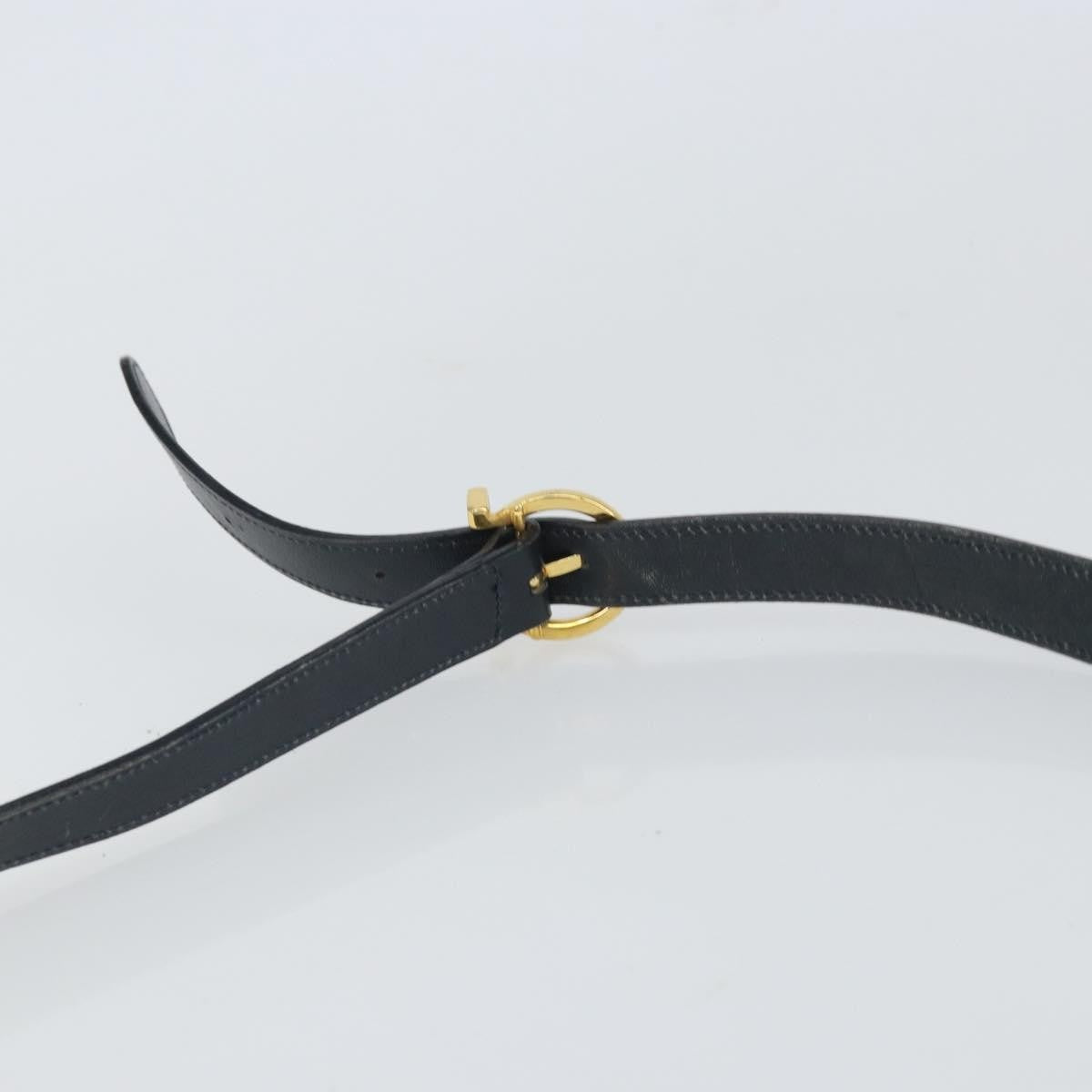 Salvatore Ferragamo Gancini Shoulder Bag Leather, NAVY, LEATHER, Shoulder bag