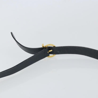 Salvatore Ferragamo Gancini Shoulder Bag Leather, NAVY, LEATHER, Shoulder bag