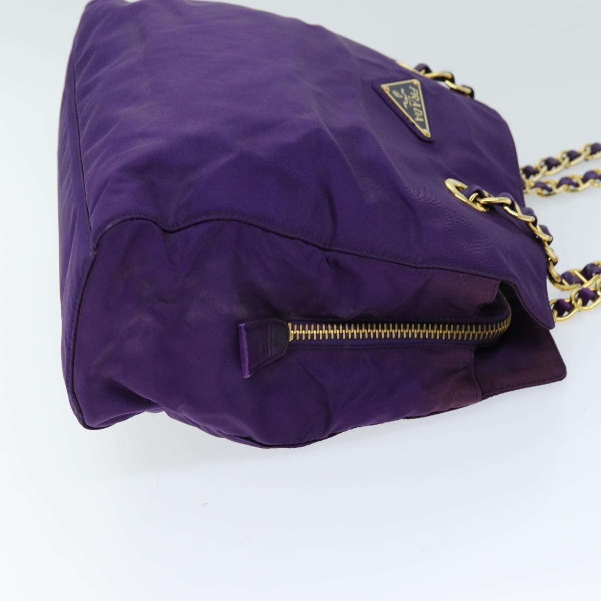 Prada Convertible Chain Tote Quilted Tessuto, PURPLE, NYLON, Shoulder bag