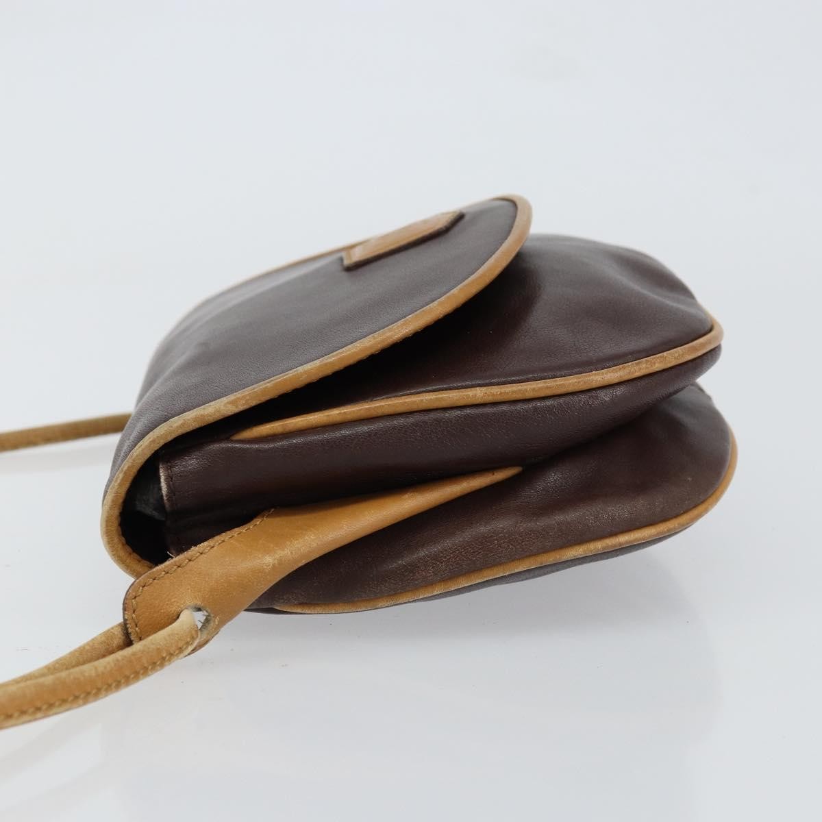 Celine Vintage Shoulder Bag Leather, BROWN, LEATHER, Shoulder bag