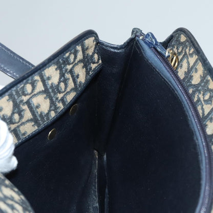 Christian Dior Vintage Trotter Shoulder Bag Canvas, NAVY, CANVAS, Shoulder bag