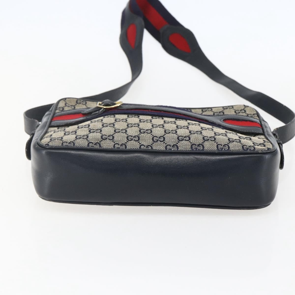Gucci Sherry line shoulder bag Canvas, NAVY, CANVAS, Shoulder bag