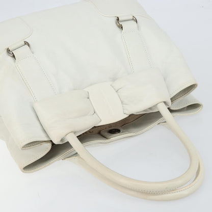 Salvatore Ferragamo Vala tote Leather, WHITE, LEATHER, Tote bag