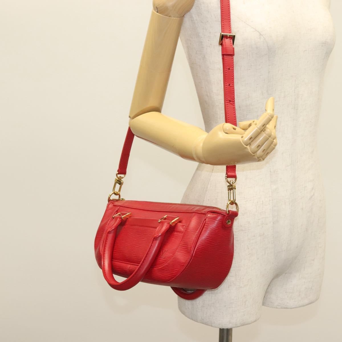 Louis Vuitton Danura Handbag Epi, RED, LEATHER, Handbag