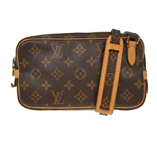 Louis Vuitton Pochette Marly Bandouliere Bag Monogram Canvas, BROWN, CANVAS, Clutche & pouche