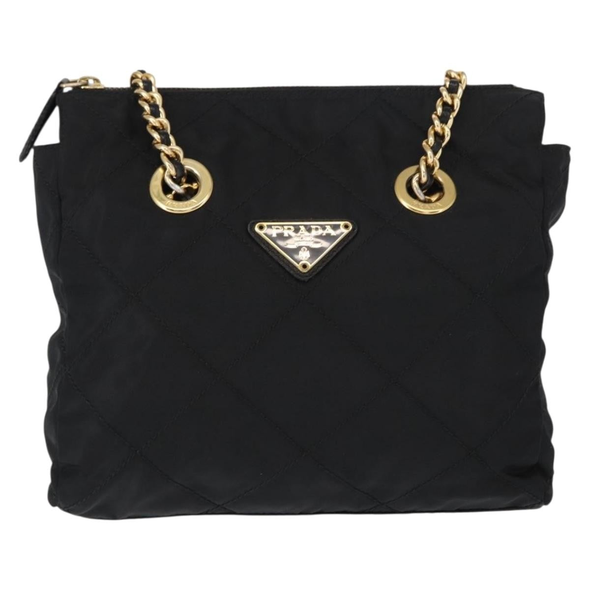 Prada Re-Edition 1995 Chain Tote Quilted Re-Nylon, BLACK, NYLON, Shoulder bag