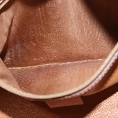 Celine Vintage Macadam Handbag Canvas and Leather, BROWN, CANVAS, Handbag