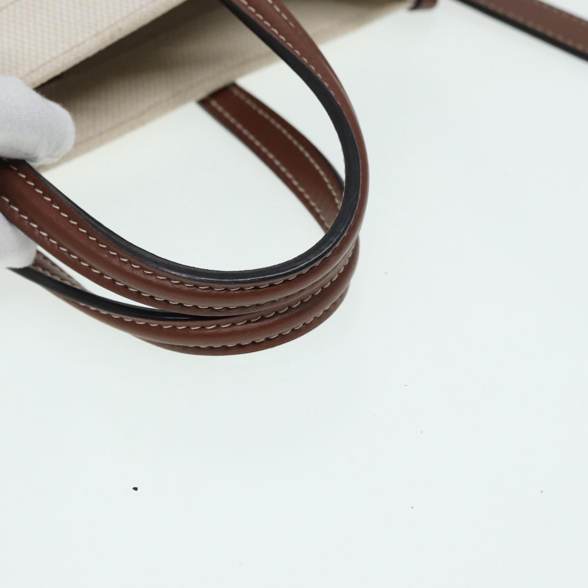 Burberry Freya Shopping Tote Canvas with Leather, BEIGE, CANVAS, Tote bag