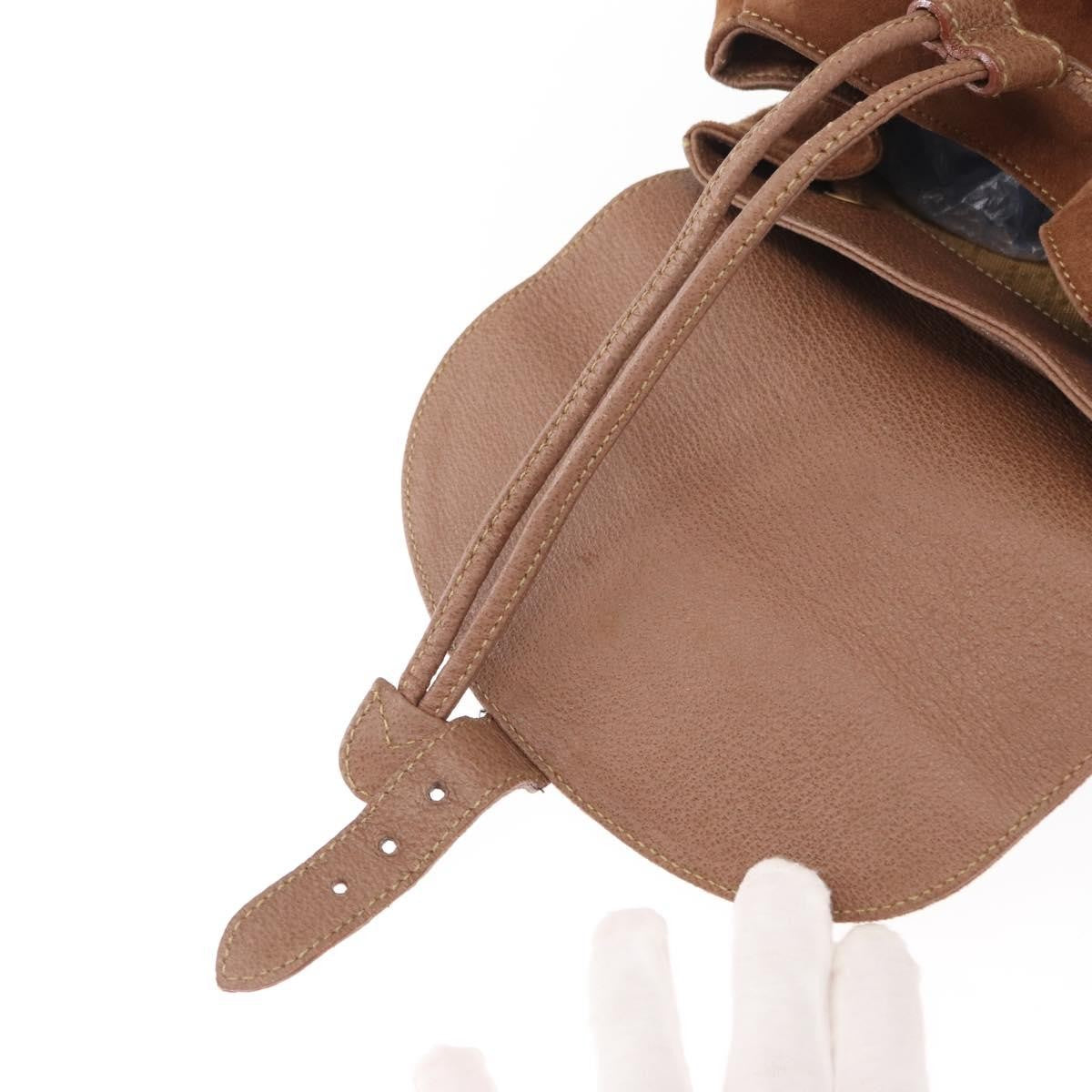 Gucci Vintage Bamboo Backpack Suede, BROWN, SUEDE, Backpack