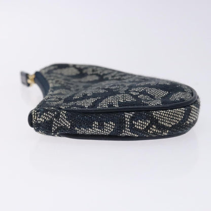 Christian Dior Vintage Saddle Zip Coin Purse Diorissimo Canvas, NAVY, CANVAS, Clutche & pouche