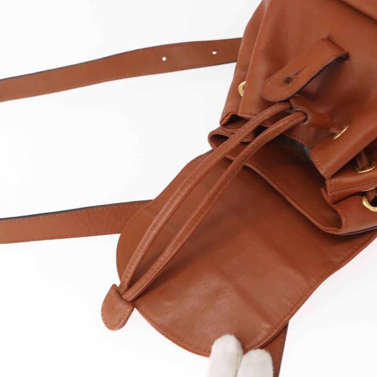 Gucci Vintage Bamboo Backpack Leather, BROWN, LEATHER, Backpack