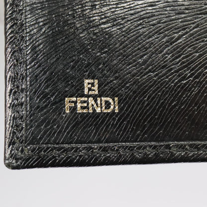 Fendi Bifold Flat Wallet Joshua Vides Printed Leather, BLACK, LEATHER, Wallets