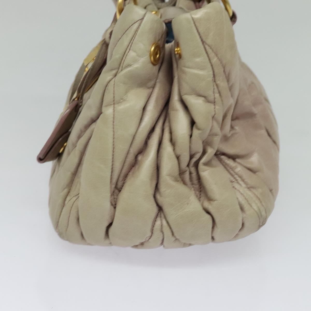 Miu Miu Coffer Convertible Satchel Matelasse Leather, BEIGE, LEATHER, Handbag