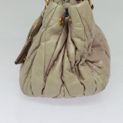 Miu Miu Coffer Convertible Satchel Matelasse Leather, BEIGE, LEATHER, Handbag