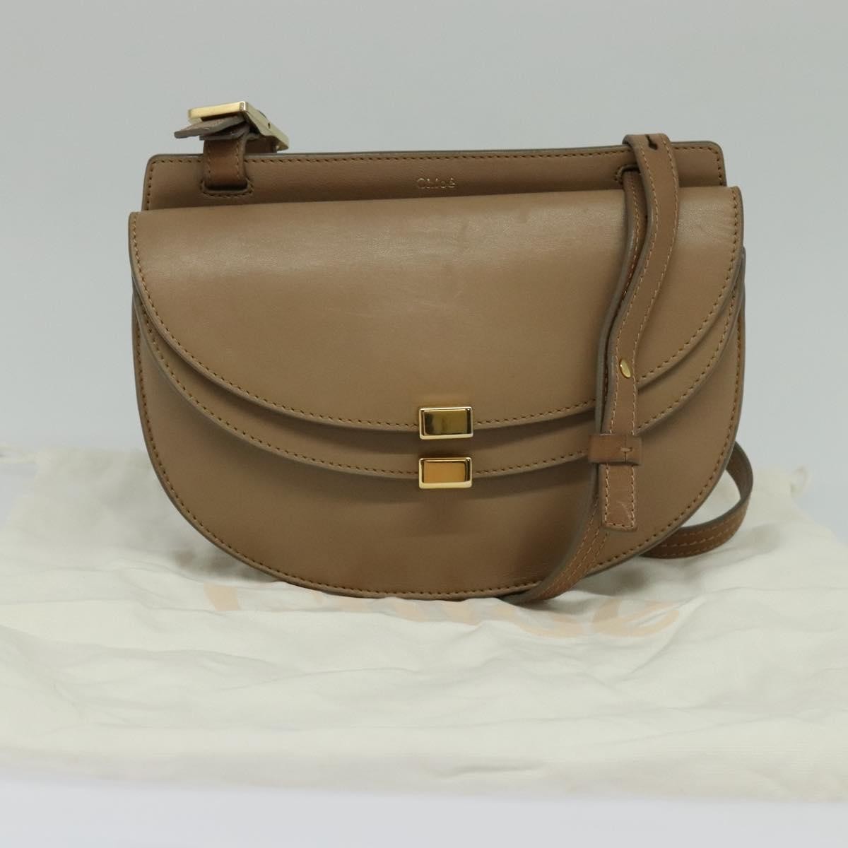 Chloe Georgia Shoulder Bag Leather, BEIGE, LEATHER, Shoulder bag