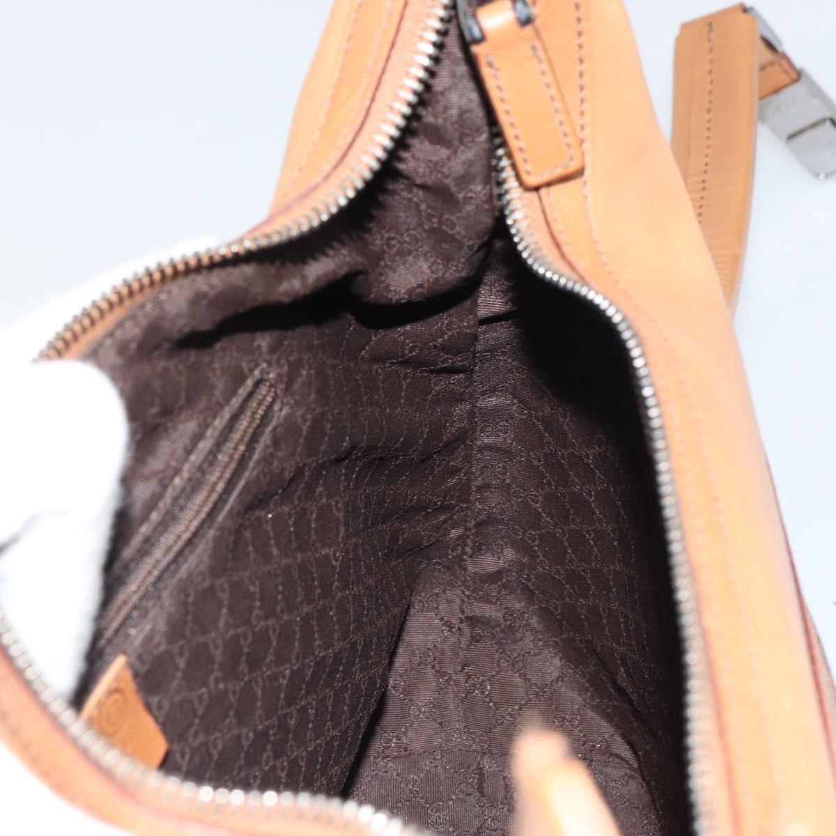 Gucci Vintage Handbag Leather, BROWN, LEATHER, Handbag