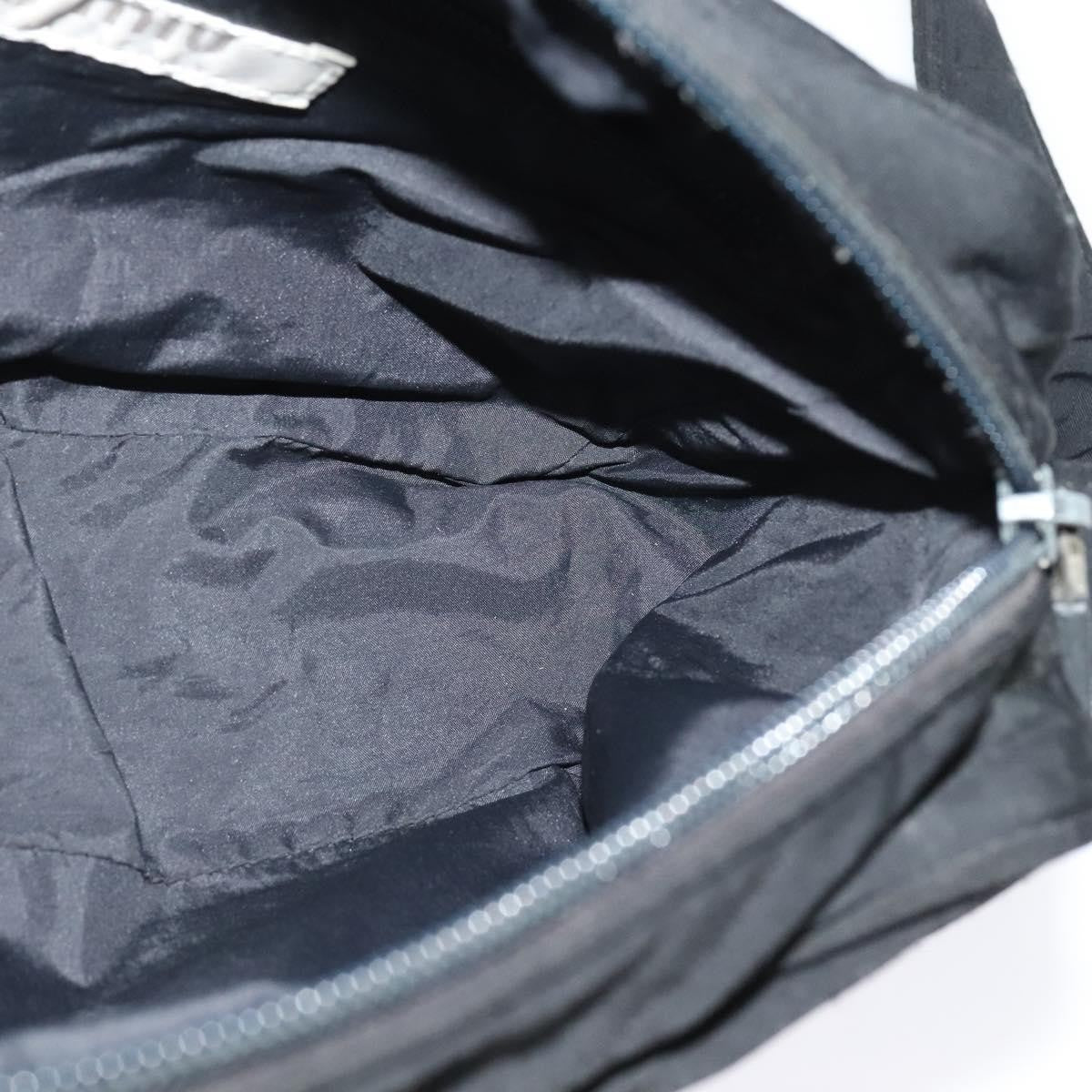 Miu Miu Zip Shoulder Bag Nylon, BLACK, NYLON, Shoulder bag