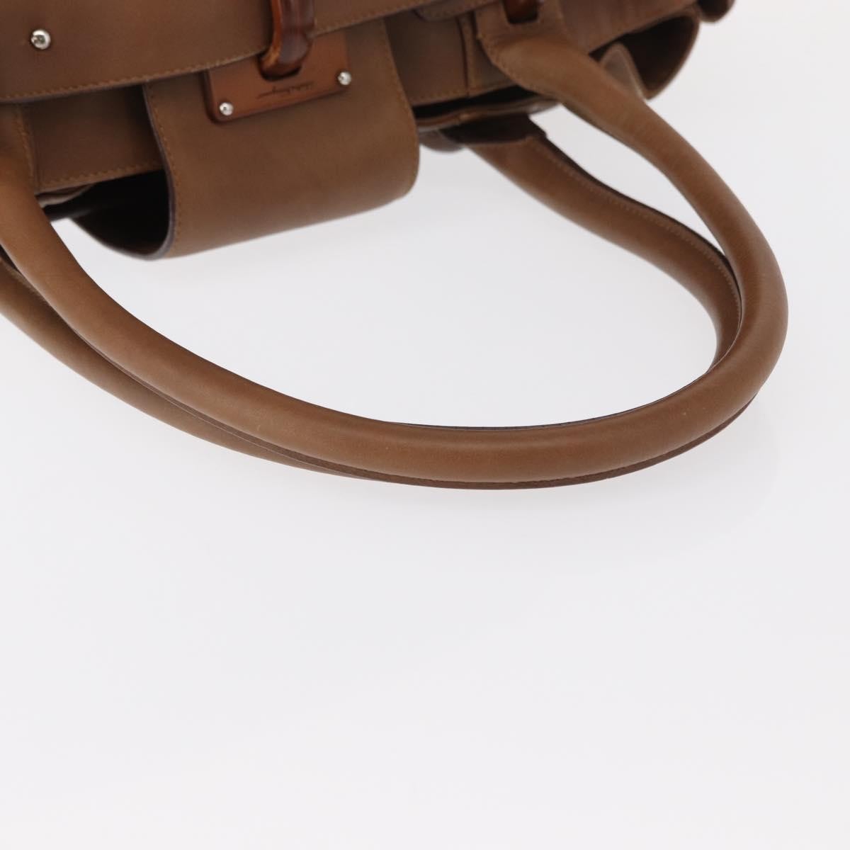 Salvatore Ferragamo Vintage Handbag Leather, BROWN, LEATHER, Handbag