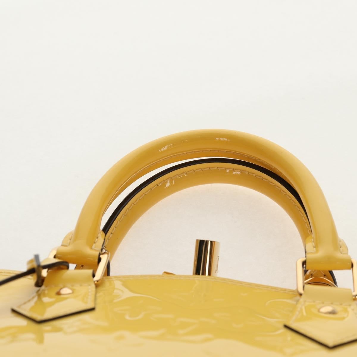 Louis Vuitton Alma Handbag Monogram Vernis, YELLOW, PATENT_LEATHER, Handbag
