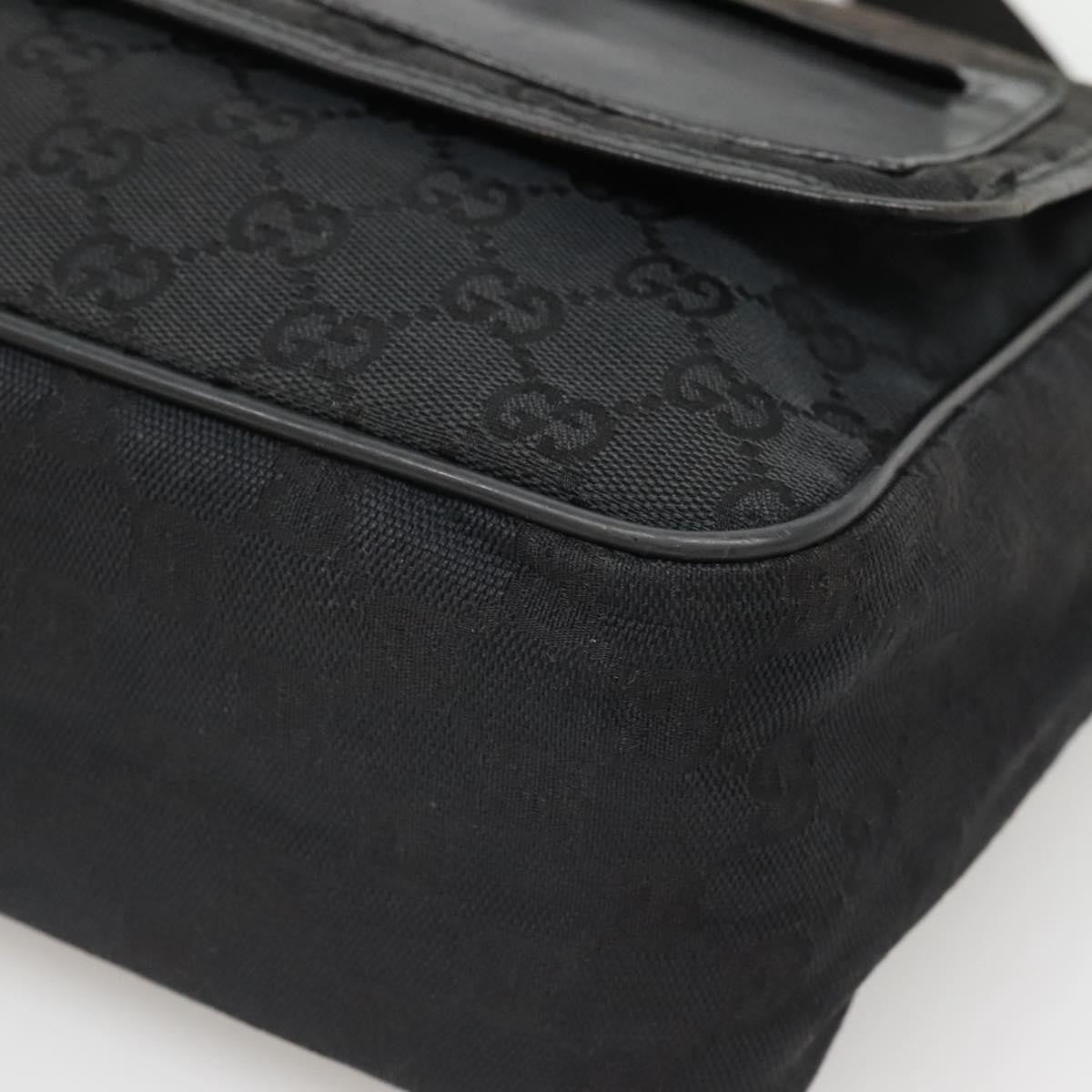 Gucci Flap Messenger Bag GG Coated Canvas, BLACK, CANVAS, Shoulder bag