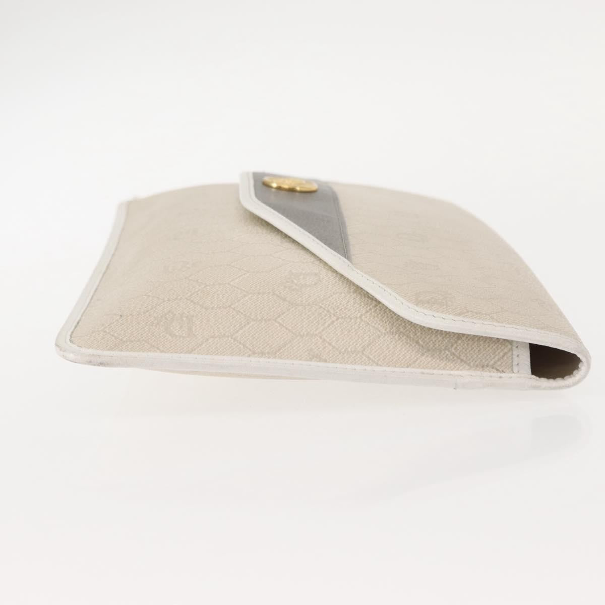 Christian Dior Vintage honeycomb clutch Canvas, WHITE, CANVAS, Clutche & pouche