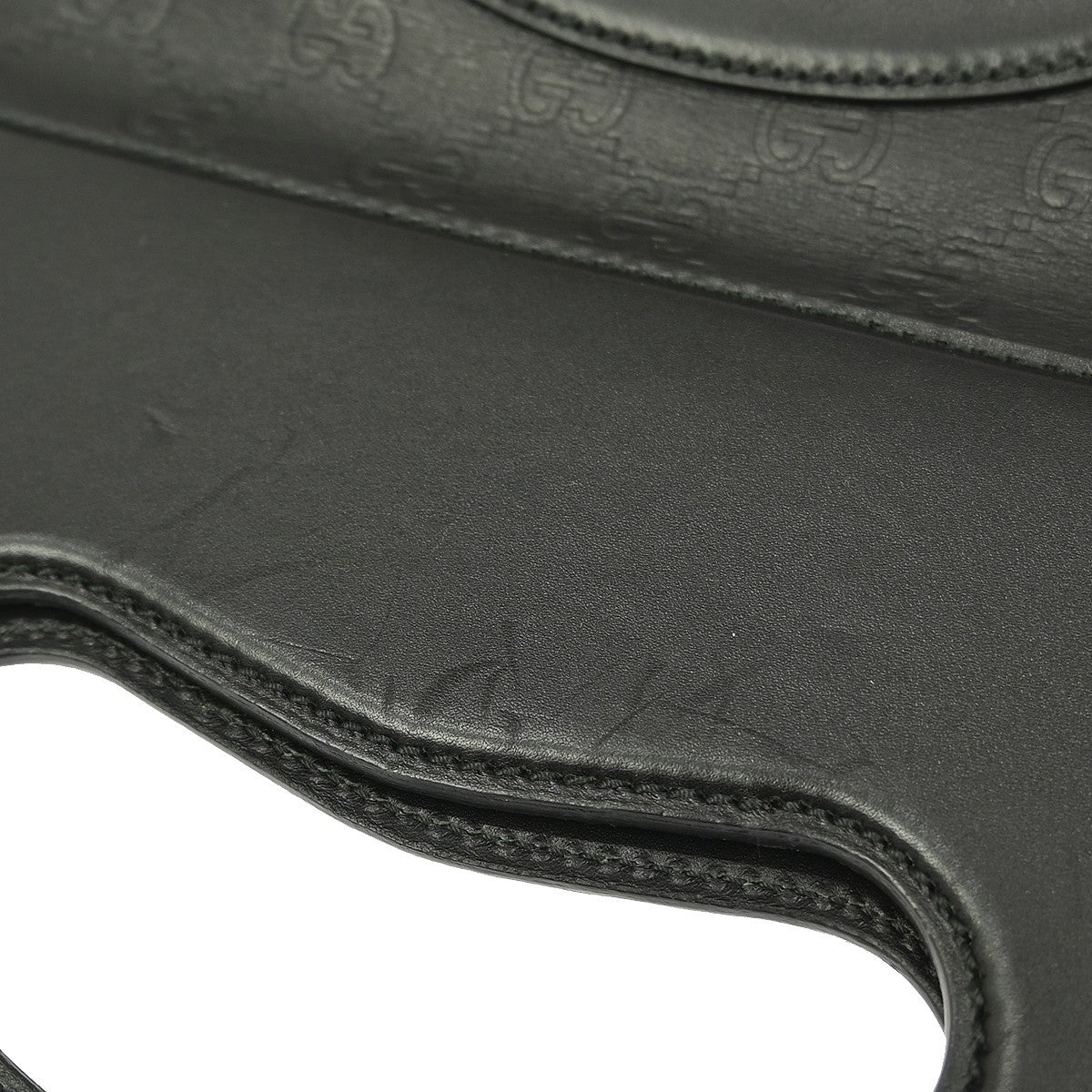 Gucci Punch Top Handle Bag Guccissima Leather, BLACK, LEATHER, Handbag