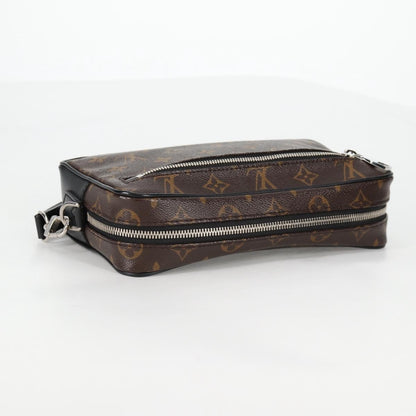 Louis Vuitton Kasai Clutch Macassar Monogram Canvas, BROWN, CANVAS, Clutche & pouche
