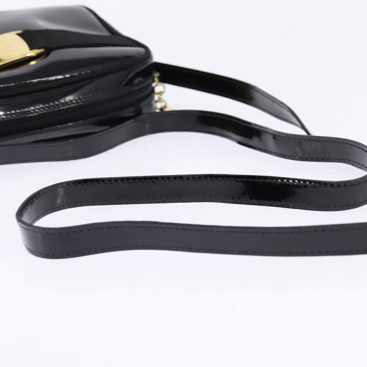 Salvatore Ferragamo Vara Bow camera Shoulder Bag Patent Leather, BLACK, PATENT_LEATHER, Shoulder bag