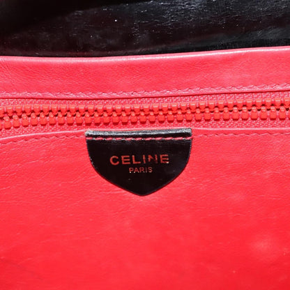 Celine Envelope Shoulder Bag Leather, BLACK, LEATHER, Shoulder bag