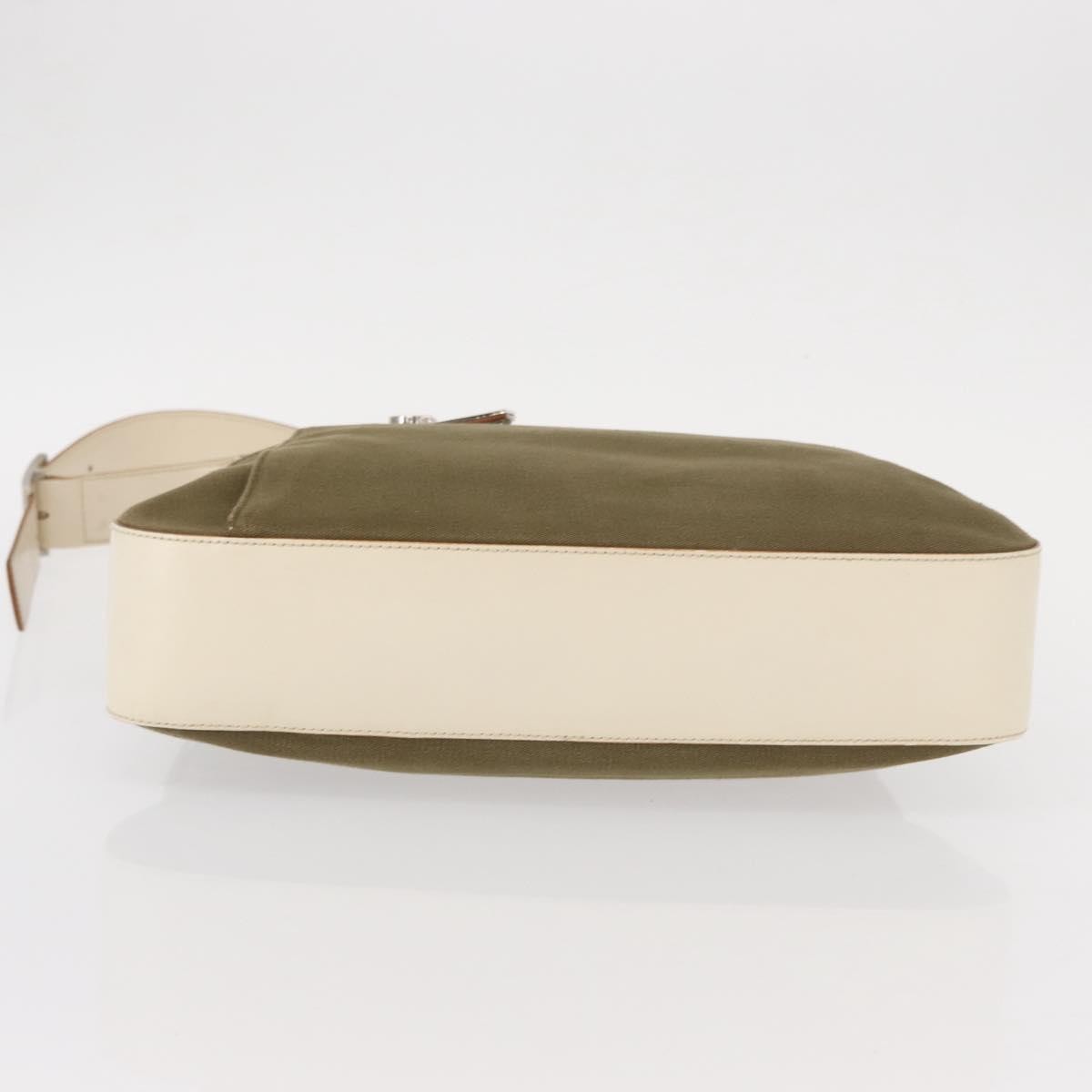 Salvatore Ferragamo Gancini Shoulder Bag Canvas, KHAKI, CANVAS, Shoulder bag