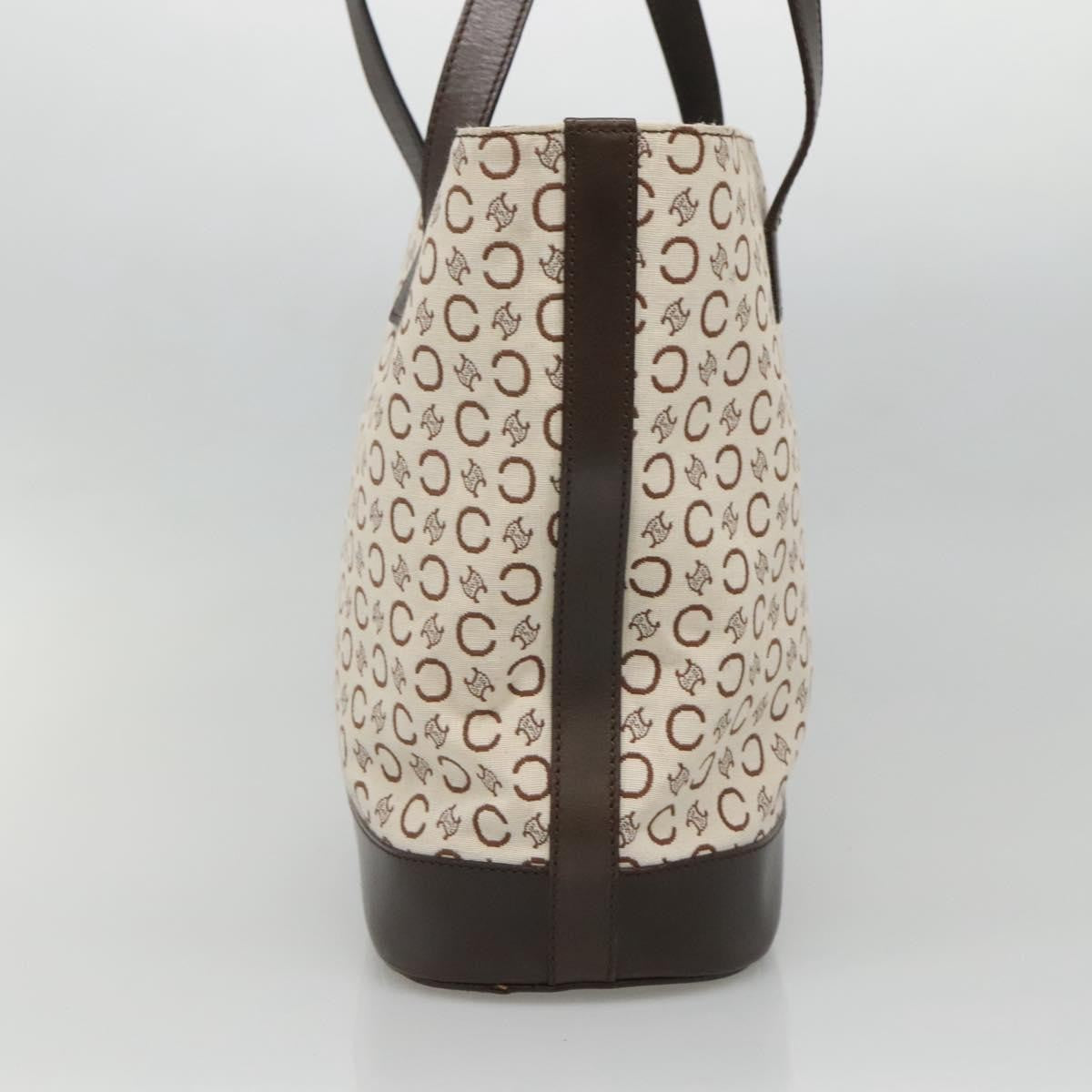 Celine Vintage Macadam Shopper Tote Leather, GOLD, CANVAS, Tote bag