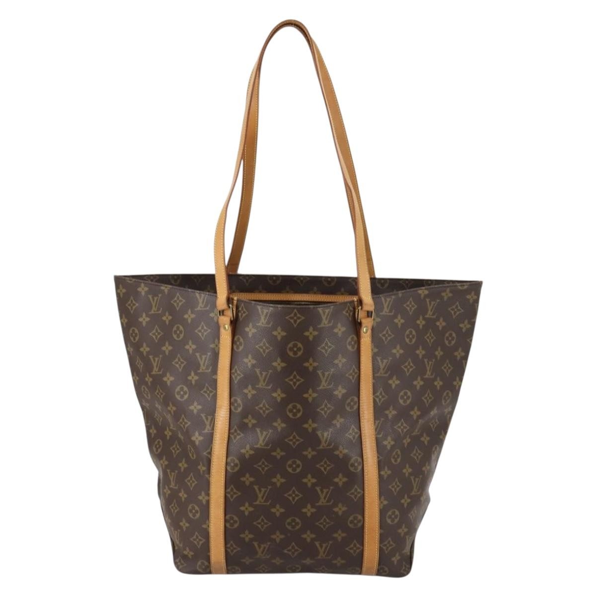 Louis Vuitton Shopping Sac Handbag Monogram Canvas, BROWN, CANVAS, Handbag