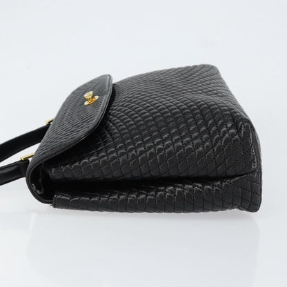 Bally Vintage Handbag Quilted Leather, BLACK, LEATHER, Handbag
