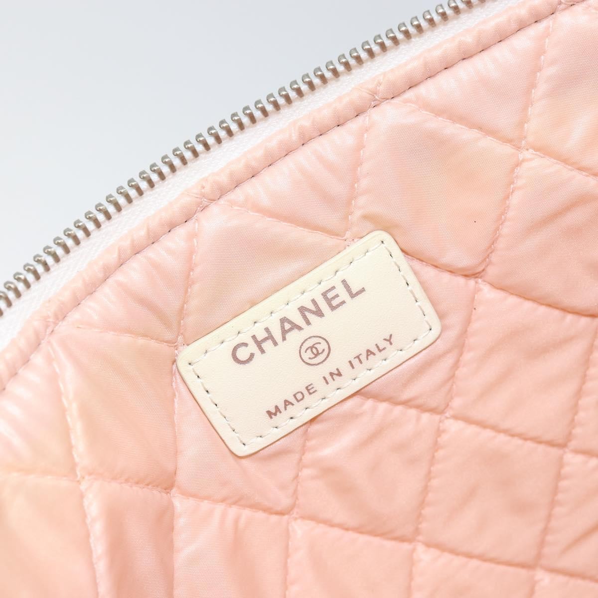 Chanel Coco Cuba Pouch Printed Quilted Canvas, WHITE, CANVAS, Clutche & pouche