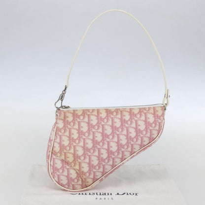 Christian Dior Vintage Saddle Bag Diorissimo Canvas, PINK, CANVAS, Shoulder bag