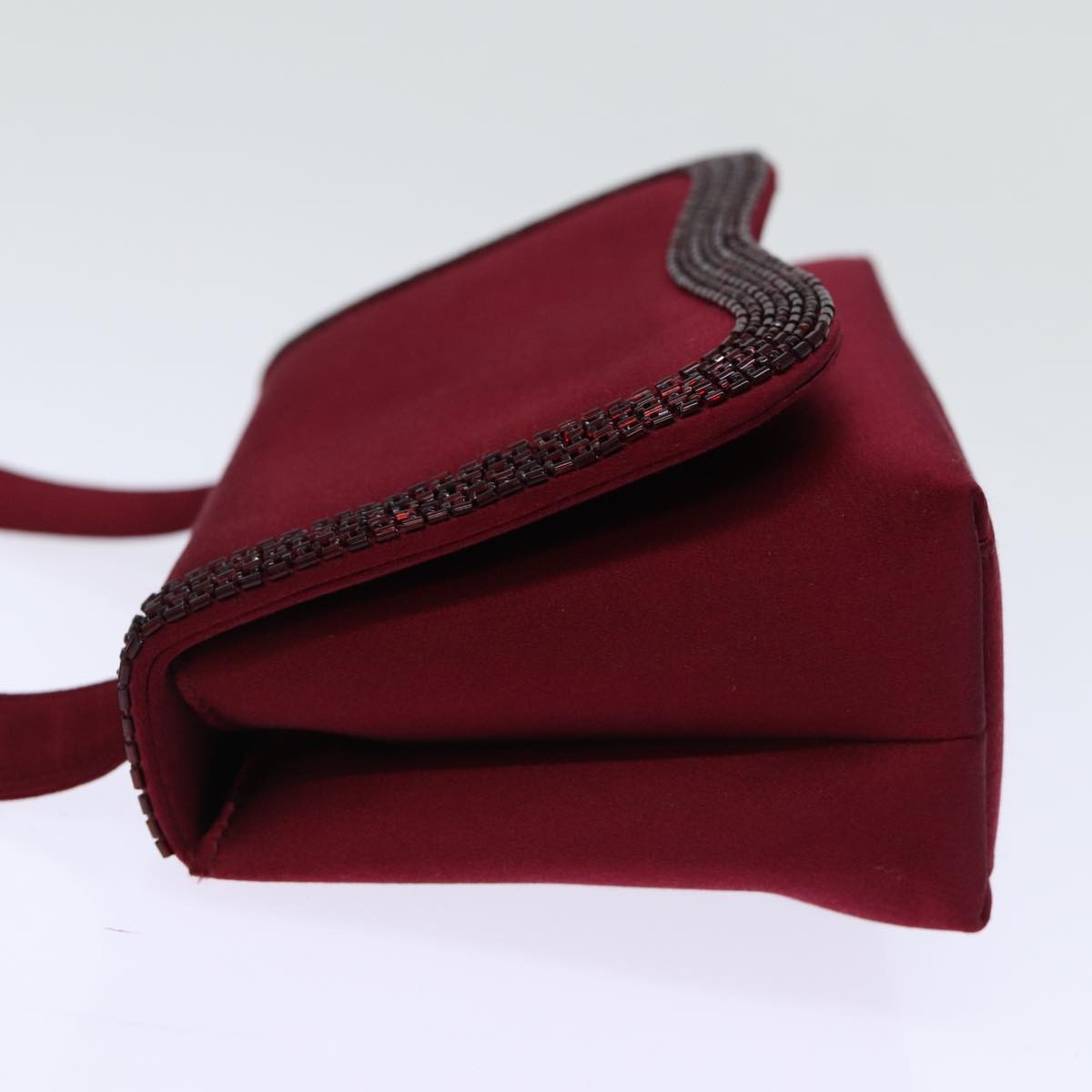 Chanel Flap shoulder Bag Satin, RED, SATIN, Shoulder bag