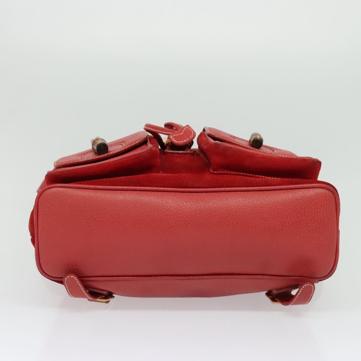 Gucci Bamboo Tassel Backpack Suede, RED, SUEDE, Backpack