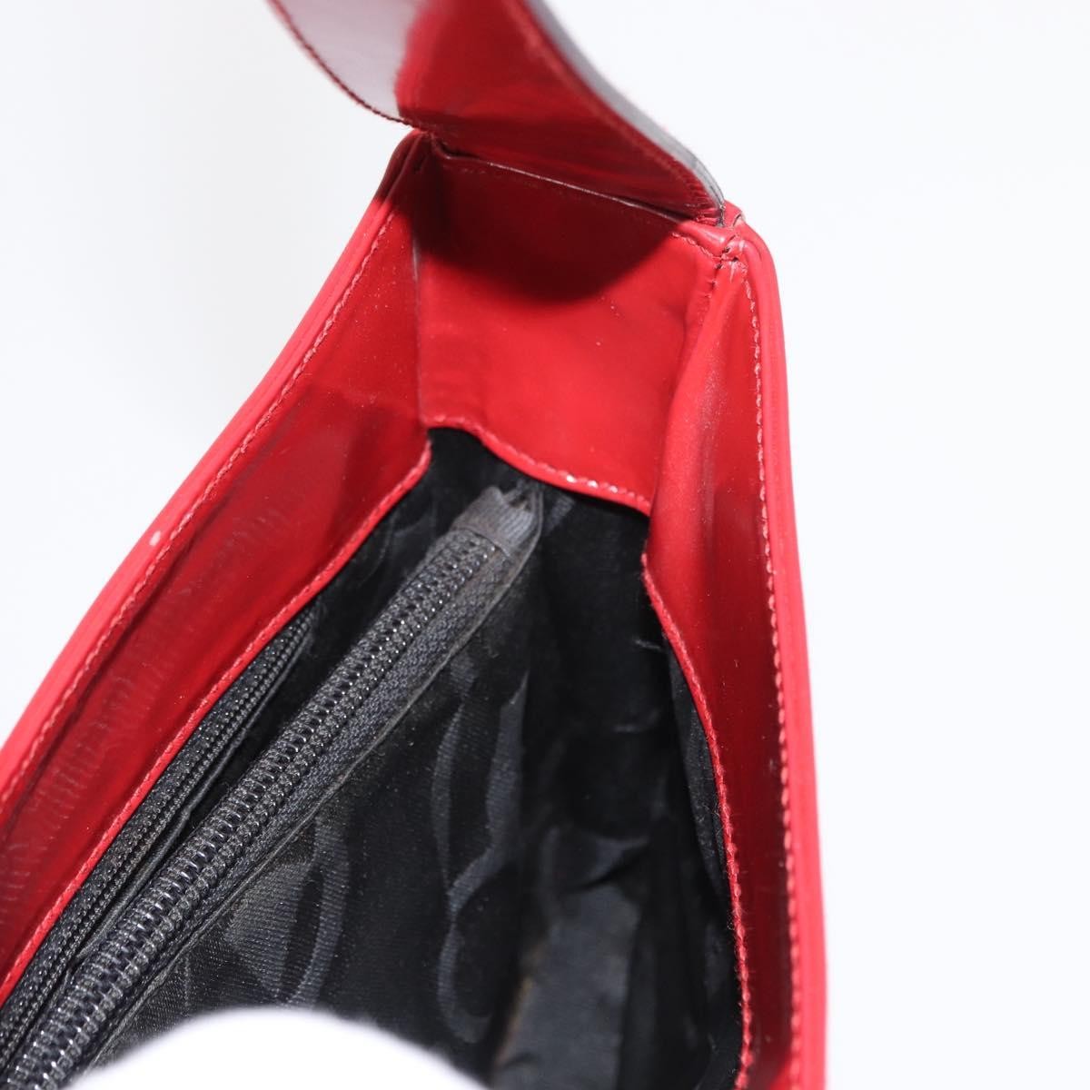 Salvatore Ferragamo Gancini Shoulder Bag Leather, RED, PATENT_LEATHER, Shoulder bag