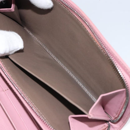 Bottega Veneta Intrecciato Long Zip  Wallet Leather, PINK, LEATHER, Wallets