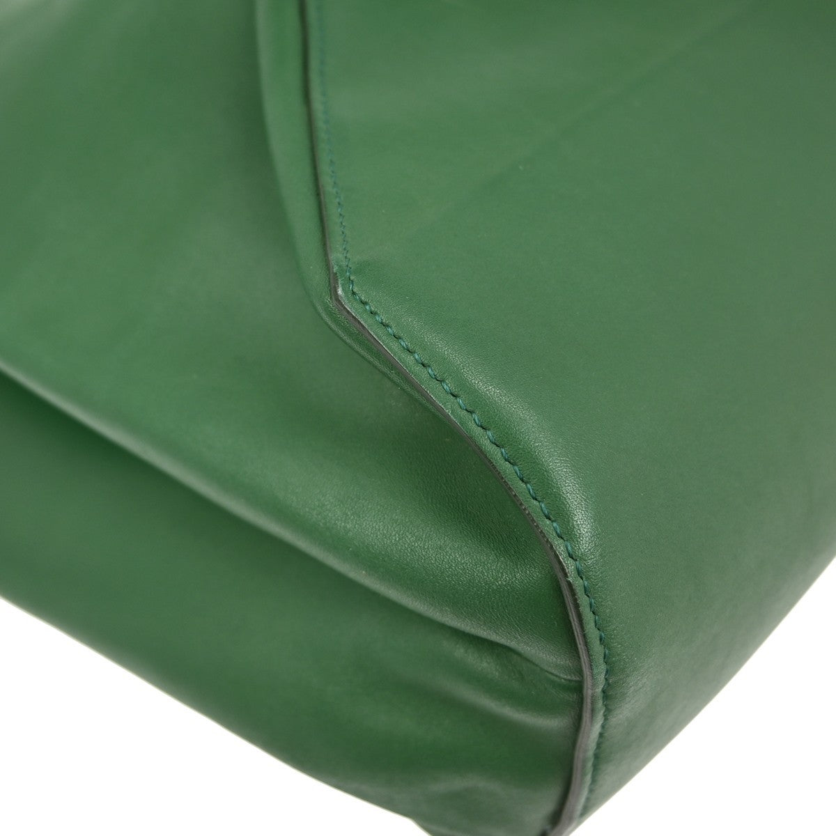 Celine Cabas Hobo Leather, GREEN, LEATHER, Tote bag