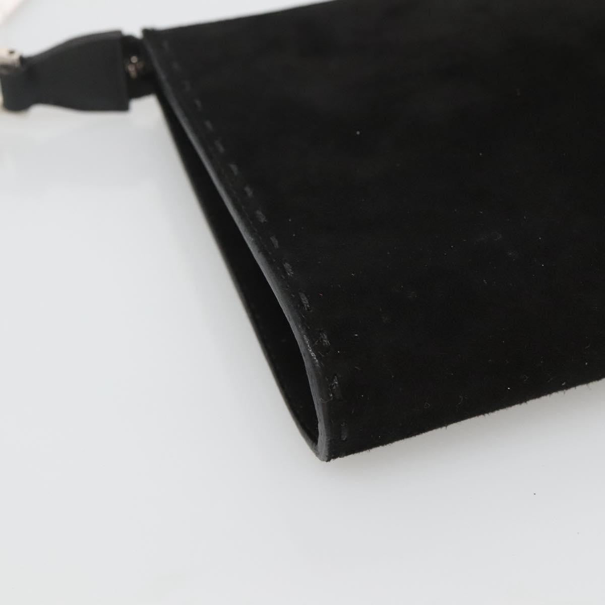 Salvatore Ferragamo Gancini handbag Suede, BLACK, SUEDE, Handbag