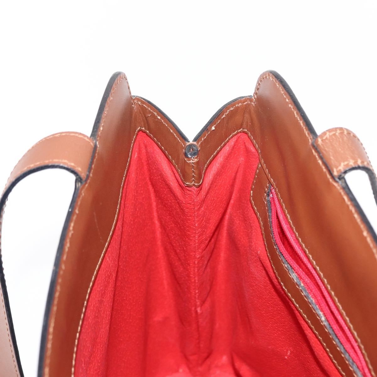 Celine Vintage Shoulder Bag Leather, BROWN, LEATHER, Shoulder bag