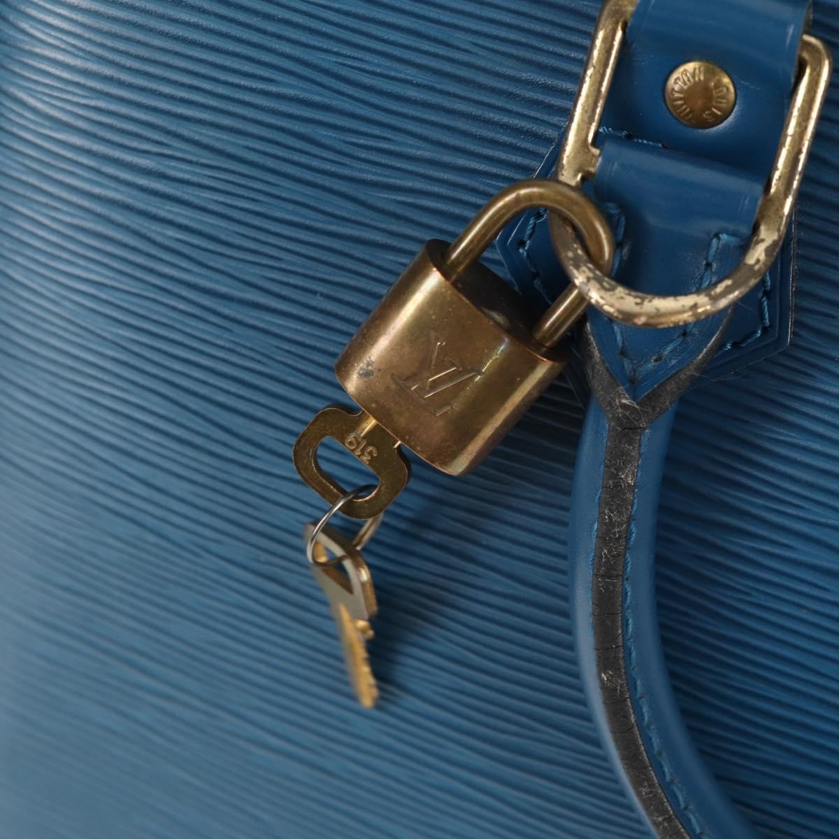 Louis Vuitton Alma Handbag Epi Leather, BLUE, LEATHER, Handbag