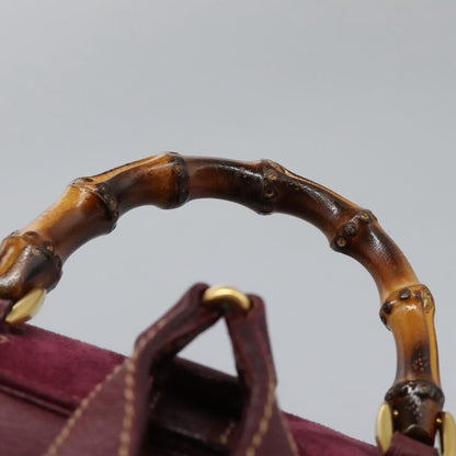 Gucci Vintage Bamboo Backpack Suede, PURPLE, SUEDE, Backpack