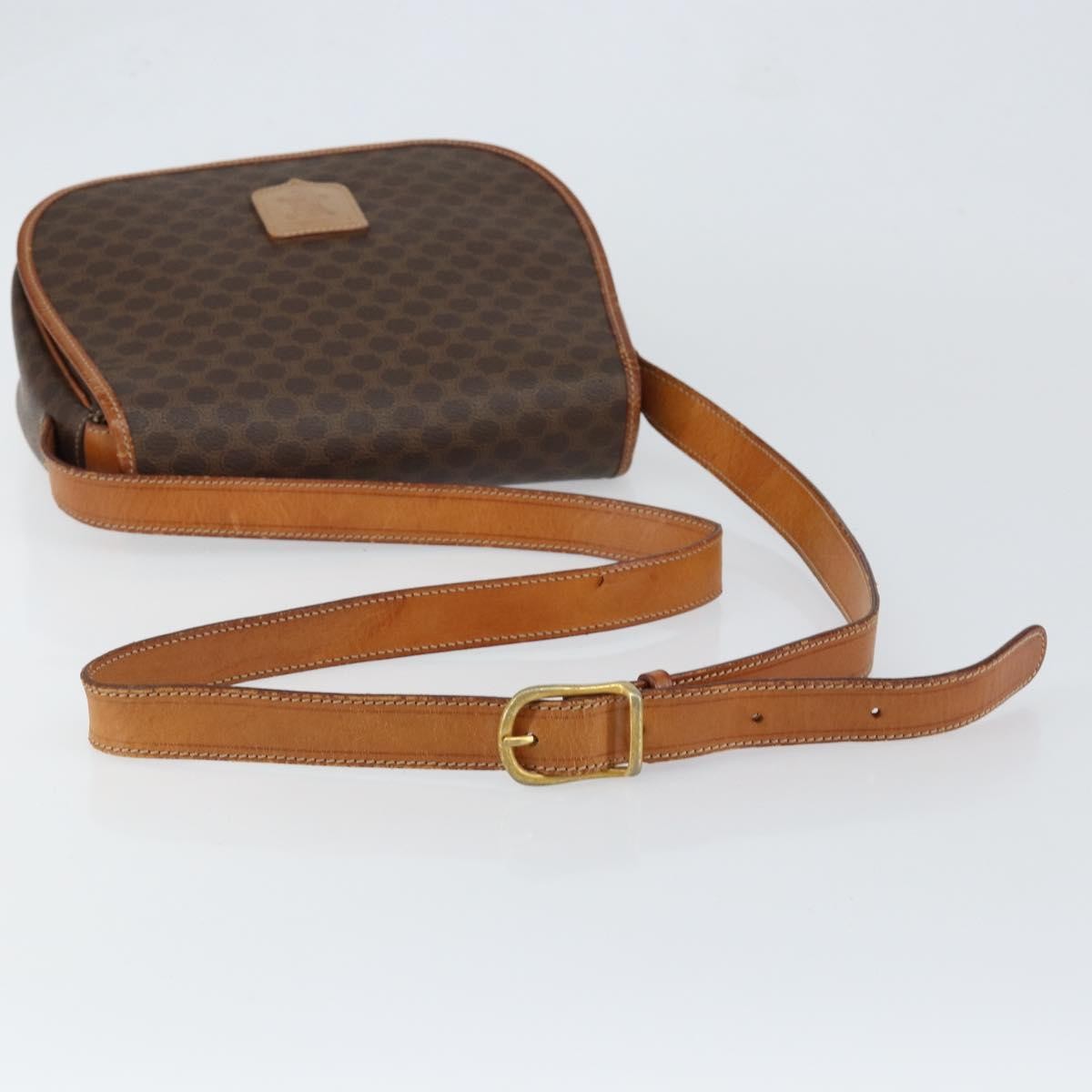 Celine Macadam Shoulder Bag PVC Leather, BROWN, CANVAS, Shoulder bag